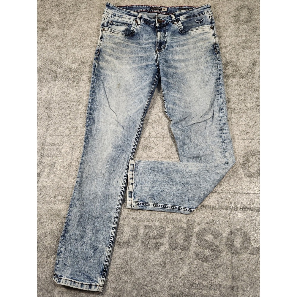 buffalo jeans Mens 35x30 blue demin bronco Slim Straight low rise
